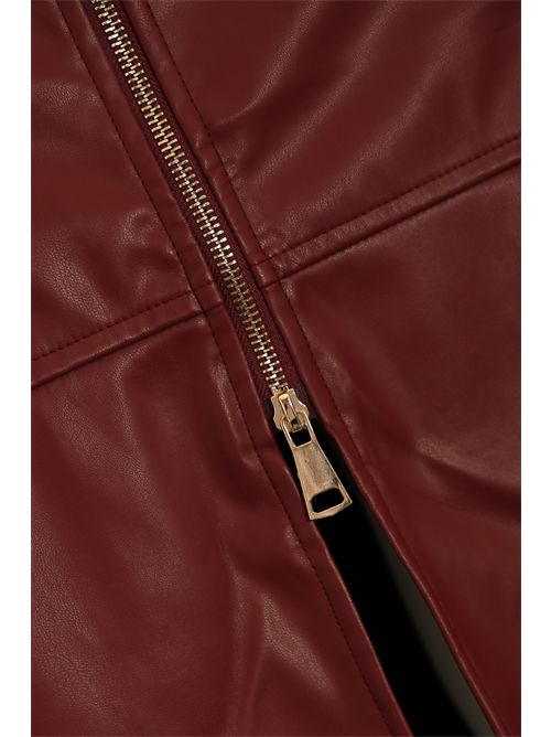 Gonna midi effetto pelle NO SECRETS | 253NS038CILIEGIA